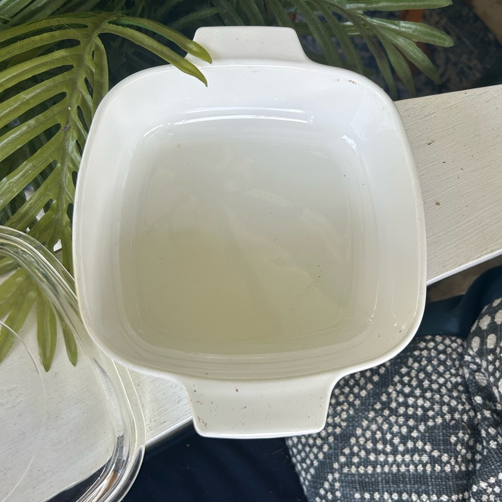 Vintage Corningware Glass Lid 1 Qt. Casserole Dish Friendship Country Festival - Picture 6 of 10